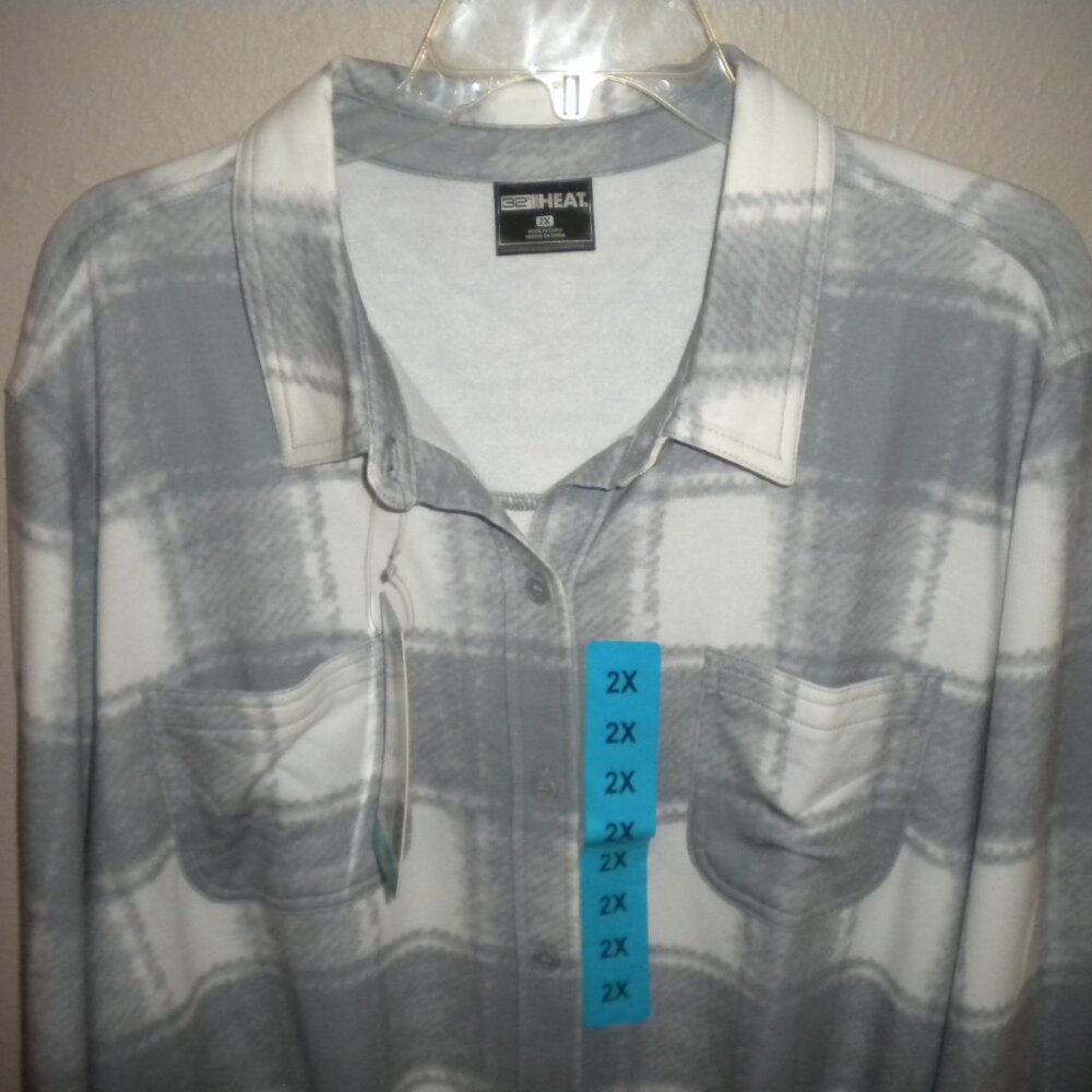 32 Degrees Women's Plus Size 2X Pristine Gray Soft Long Sleeve Shirt NWT - Picture 4 of 6